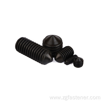 Steel set screws with cone point